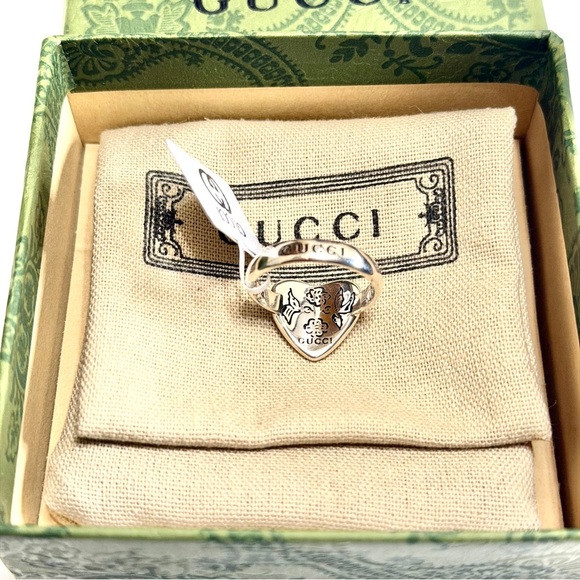Gucci "Blind for Love" Heart Ring - Sterling Silver - Size 7 - NIB - Picture 4 of 5